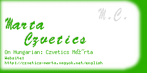 marta czvetics business card